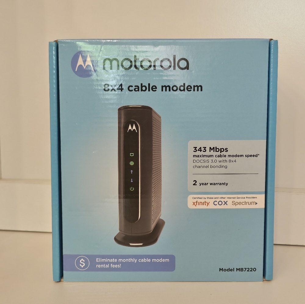 Motorola 8x4 Cable Modem 343 Mbps model MB7220